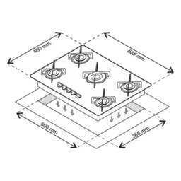 Cooktop 5 Bocas Ultra Chama Marmore Branco Bivolt Chamalux - 6