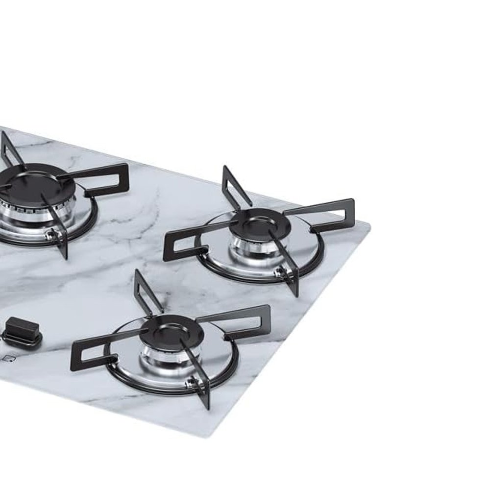 Cooktop 5 Bocas Ultra Chama Marmore Branco Bivolt Chamalux - 3