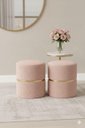 Ver imagem 2 de Kit Puff Cinta no Meio Dourada , Cor Rosa Veludo