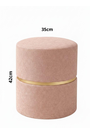 Ver imagem 3 de Kit Puff Cinta no Meio Dourada , Cor Rosa Veludo