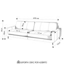 Ver imagem 5 de Sofá 4 Lugares para Sala 270cm Alicie L08 Couro Cinza Claro - Mpozenato