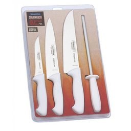 Jogo de Facas para Churrasco 4 Peças Inox Premium Tramontina Branco - 7