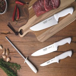 Jogo de Facas para Churrasco 4 Peças Inox Premium Tramontina Branco - 6