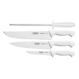 Jogo de Facas para Churrasco 4 Peças Inox Premium Tramontina Branco - 1
