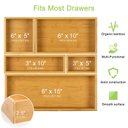 Ver imagem 7 de Secura Organizador de Gaveta de Bambu 5 Peças para Utensílios e Acessórios