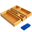 Ver imagem 1 de Secura Organizador de Gaveta de Bambu 5 Peças para Utensílios e Acessórios