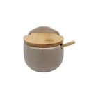 Ver imagem 1 de Saleiro em Cerâmica com Tampa e Colher de Bambu - Bege