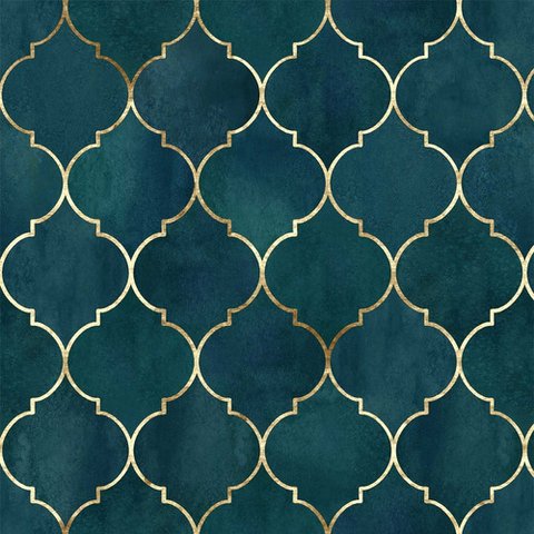 Papel de Parede Temático Marrakesh Verde Escuro - 3,00x0,50m