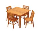 Ver imagem 3 de Conjunto Mesa de Jantar 80 x 80cm com 4 Cadeiras Madri Madeira Maciça
