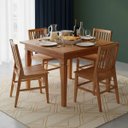 Ver imagem 1 de Conjunto Mesa de Jantar 80 x 80cm com 4 Cadeiras Madri Madeira Maciça