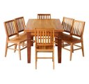 Ver imagem 3 de Conjunto Mesa de Jantar 1,5 m com 6 Cadeiras Madri Madeira Maciça