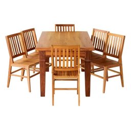 Conjunto Mesa de Jantar 1,5 M 6 Cadeiras Madri Madeira de Demolição - 2