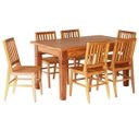 Ver imagem 2 de Conjunto Mesa de Jantar 1,5 m com 6 Cadeiras Madri Madeira Maciça