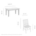 Ver imagem 4 de Conjunto Mesa de Jantar 1,5 m com 6 Cadeiras Madri Madeira Maciça