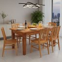 Ver imagem 1 de Conjunto Mesa de Jantar 1,5 m com 6 Cadeiras Madri Madeira Maciça