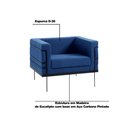 Ver imagem 3 de Kit 2 Poltronas Decorativas Base de Aço Preto Jeanneret-Gris Linho Azul Marinho - Gran Belo