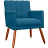 Poltrona Decorativa Cadeira Estofada Sala Cecilia Azul Marinho - 1