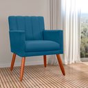 Ver imagem 3 de Poltrona Decorativa Cadeira Estofada Sala Cecilia Azul Marinho