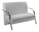 Ver imagem 3 de Conjunto Sevilha 2 Poltronas + 1 Namoradeira Braço Metal Decoração Recepção Sala - Corino Branco