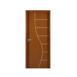 Kit Porta de Madeira Decorada 215x74cm com Batente de MDF Ultra 12cm Cantareira MGM - 1