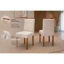 Ver imagem 3 de Conjunto Sala de Jantar 6 Lugares Mesa em MDF com Cadeiras Linho Mel e Creme 160cm Móveis Mundial