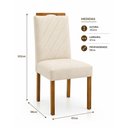 Ver imagem 5 de Conjunto Sala de Jantar 6 Lugares Mesa em MDF com Cadeiras Linho Mel e Creme 160cm Móveis Mundial