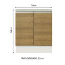 Ver imagem 3 de Balcão Armário de Cozinha 70 cm 2 Portas Branco/Rustic Glamy Madesa