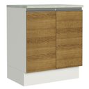 Ver imagem 1 de Balcão Armário de Cozinha 70 cm 2 Portas Branco/Rustic Glamy Madesa