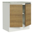 Ver imagem 4 de Balcão Armário de Cozinha 70 cm 2 Portas Branco/Rustic Glamy Madesa