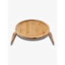 Bandeja Redonda de Bambu Natural para Braço de Sofá 25cm - 1