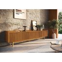 Ver imagem 1 de Rack para Tv 65 Polegadas Com Ripado Pés em Madeira Maciça 180cm Ravena