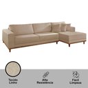 Ver imagem 2 de Sofá Cronos 03 Metros Chaise Lado Direito Meu Sofá Online A226 Linho Bege