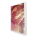 Ver imagem 2 de Quadro Decorativo Abstrato Mármore Rosa Perolado em Moldura Caixa Tacolado Moldura Trad 1cm Branca C