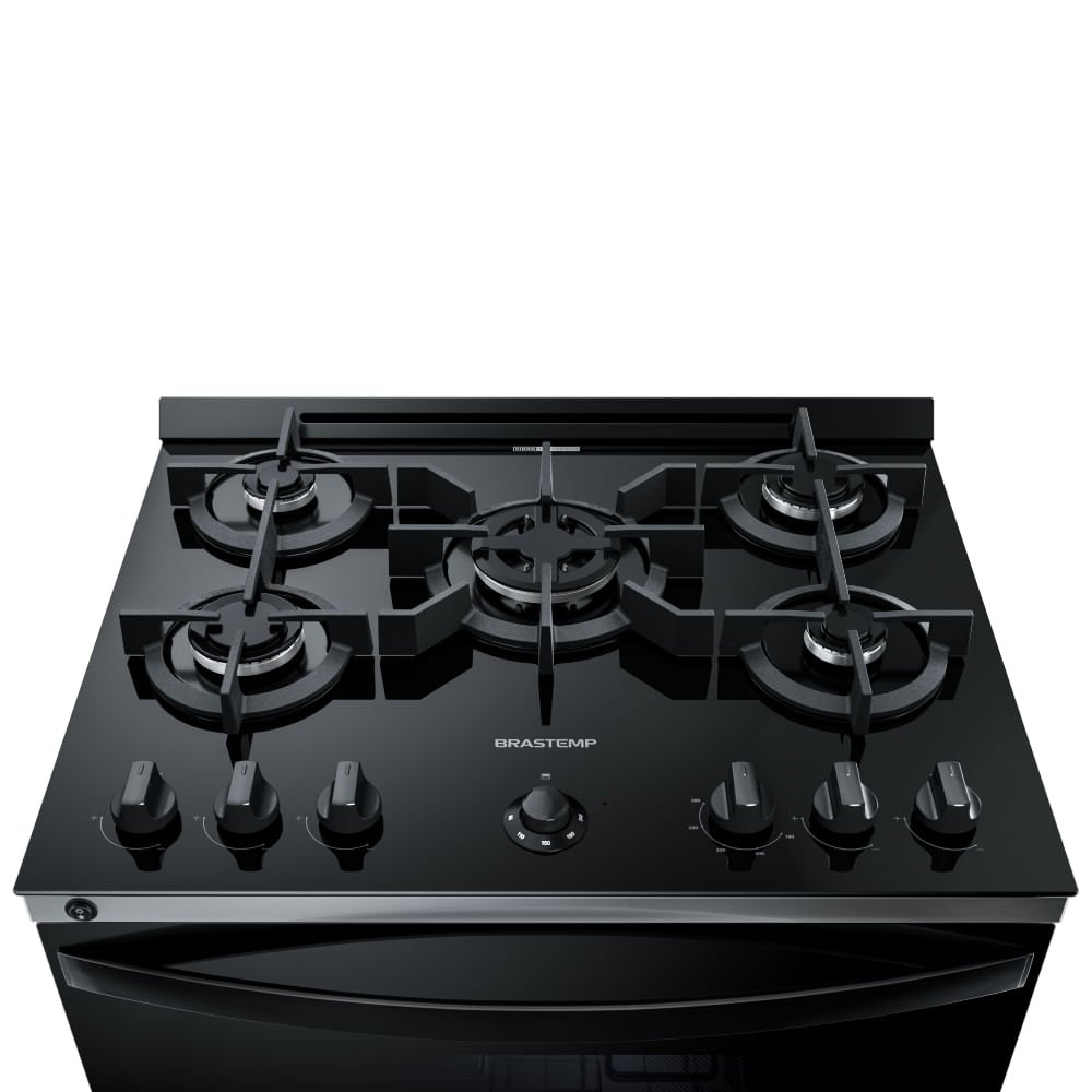 Fogão Brastemp 5 bocas Preto com duplo forno, mesa de vidro e turbo chama - BFD5VCE 110V - 11