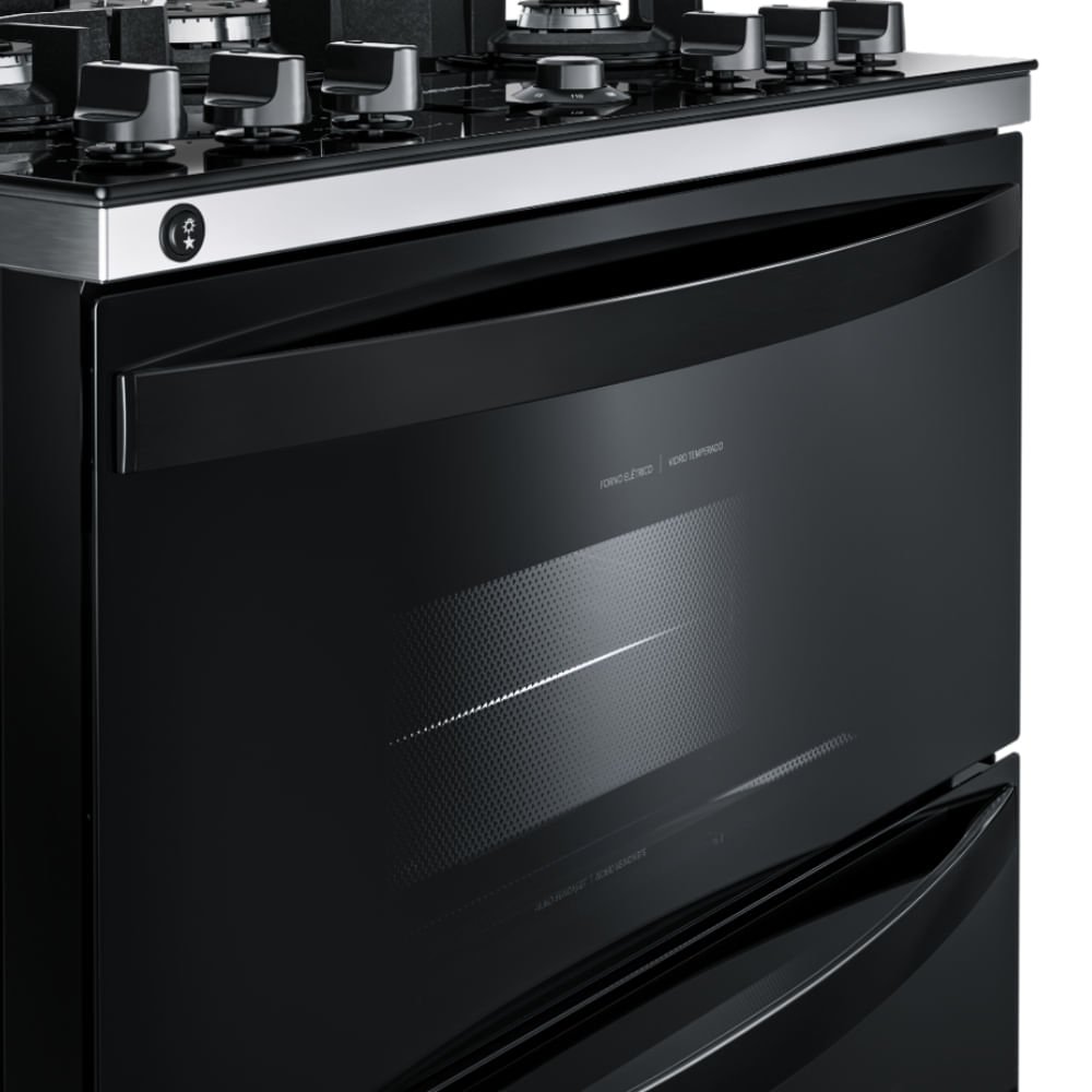 Fogão Brastemp 5 bocas Preto com duplo forno, mesa de vidro e turbo chama - BFD5VCE 110V - 6