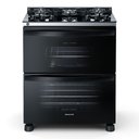 Ver imagem 1 de Fogão Brastemp 5 bocas Preto com duplo forno, mesa de vidro e turbo chama - BFD5VCE 110V