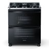 Fogão Brastemp 5 bocas Preto com duplo forno, mesa de vidro e turbo chama - BFD5VCE 110V - 1