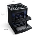 Ver imagem 4 de Fogão Brastemp 5 bocas Preto com duplo forno, mesa de vidro e turbo chama - BFD5VCE 110V