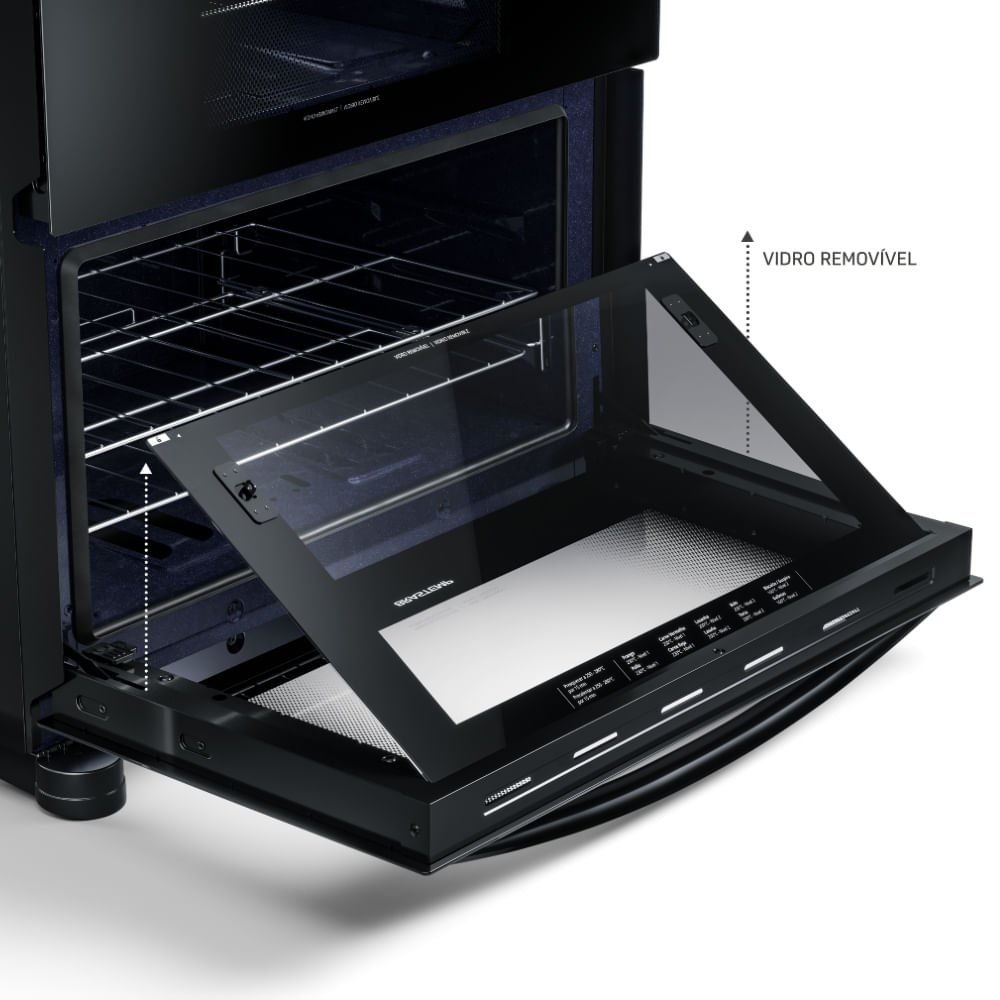 Fogão Brastemp 5 bocas Preto com duplo forno, mesa de vidro e turbo chama - BFD5VCE 110V - 7