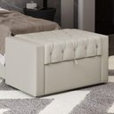 Ver imagem 5 de Calçadeira Báu Solteiro Atena 90cm Capitonê Sintético Bege - Desk Design