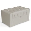 Ver imagem 1 de Calçadeira Báu Solteiro Atena 90cm Capitonê Sintético Bege - Desk Design