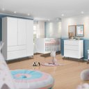 Ver imagem 1 de Quarto Para Bebê Completo Com Berço Guarda Roupa E Cômoda Branco Melinda Phoenix Baby