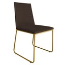 Ver imagem 1 de Cadeira de Jantar Lille Base Aramado Gold Veludo Marrom - Montanaris Decor