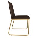 Ver imagem 3 de Cadeira de Jantar Lille Base Aramado Gold Veludo Marrom - Montanaris Decor