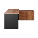 Ver mais imagens de Mesa para Escritório em L Diretor Moderno 3 Gavetas MDP 180cm Nogal com Preto F5 Office