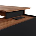 Ver imagem 6 de Mesa para Escritório em L Diretor Moderno 3 Gavetas MDP 180cm Nogal com Preto F5 Office