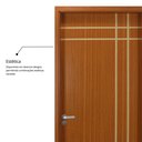 Ver mais imagens de Kit Porta de Madeira Decorada 215x74cm com Batente de MDF Ultra 12cm Mantiqueira MGM Marrom/Mogno