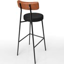 Ver imagem 7 de Kit 05 Banquetas Alta Bar Cozinha Sala De Jantar Milão L02 Couríssimo Camel Preto - Lyam Decor