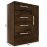 Cômoda Sapateira 4 Gavetas 1 Porta Cor Cacau - 4
