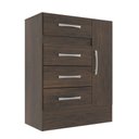 Ver imagem 3 de Cômoda Sapateira 4 Gavetas 1 Porta Cor Cacau